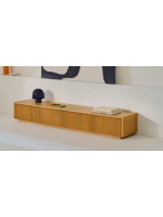 GERUSAL TV cabinet 200x30h cm with drawers in oak veneer