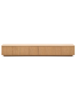 GERUSAL Meuble TV 200x30h cm avec tiroirs en placage chêne