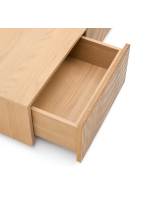 GERUSAL TV cabinet 200x30h cm with drawers in oak veneer