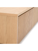 GERUSAL TV cabinet 200x30h cm with drawers in oak veneer