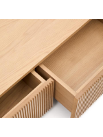 GERUSAL TV cabinet 200x30h cm with drawers in oak veneer
