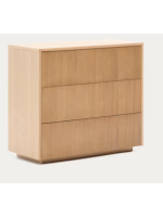 GERUSAL comò 90x80h cm con cassetti in impiallacciatura in rovere