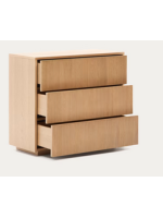 GERUSAL comò 90x80h cm con cassetti in impiallacciatura in rovere