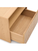 GERUSAL night table with drawer and compartment in oak veneer