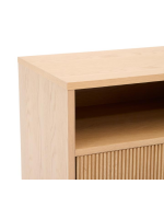 GERUSAL table de nuit con cajón y compartimento en chapa de roble