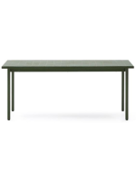 EMEN fixed table 223x101 in green galvanized steel and tile top design for outdoor and indoor