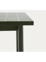 EMEN fester Tisch 223x101 aus grün verzinktem Stahl und Fliesenplatte für den Außen und Innenbereich