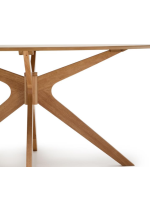ALBENT tavolo fisso 180x110 piano in impiallacciatura di rovere e gambe in legno massello living design