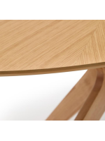 ALBENT tavolo fisso 180x110 piano in impiallacciatura di rovere e gambe in legno massello living design