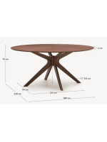 LOFOTEN tavolo fisso 180x110 piano in impiallacciatura di noce e gambe in legno massello living design