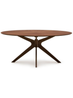LOFOTEN Mesa fija 180x110 tapa chapada en nogal y patas de madera maciza diseño living