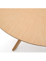 ETOLIN Mesa Ø 120 cm tapa chapada en roble y patas de madera maciza diseño living