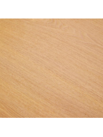 PETTY Mesa de 160x90 cm en chapa de fresno natural y patas de madera maciza con acabado fresno natural