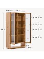 AIRONE vitrina 100x185 h chapa de roble