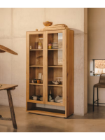 AIRONE vitrine 100x185 h placage chêne