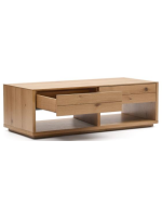 AIRONE tavolino 2 cassetti 140x60 cm in impiallacciato rovere
