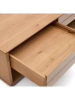 AIRONE coffee table 140x60 cm with 2 drawer in oak veneer