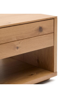 AIRONE coffee table 140x60 cm with 2 drawer in oak veneer