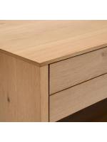 AIRONE coffee table 140x60 cm with 2 drawer in oak veneer