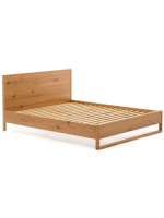 AIRONE Doppelbett mit 160x200 oder 180x200 Basis in Eichenfurnier und massivem Eichenholz mit natürlichem Finish