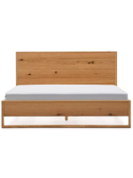 AIRONE Doppelbett mit 160x200 oder 180x200 Basis in Eichenfurnier und massivem Eichenholz mit natürlichem Finish
