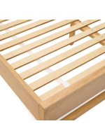 AIRONE double bed with 160x200 or 180x200 base in oak veneer and solid oak wood with natural finish