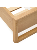 AIRONE lit simple avec sommier 90x190 en placage de chêne et bois de chêne massif avec finition naturelle