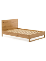 AIRONE lit simple avec sommier 90x190 en placage de chêne et bois de chêne massif avec finition naturelle