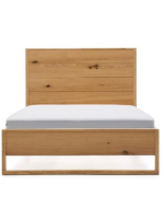 AIRONE lit simple avec sommier 90x190 en placage de chêne et bois de chêne massif avec finition naturelle