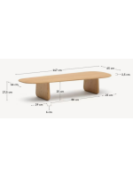 BROOKLYN Table basse 147x65 en bois de chêne naturel massif