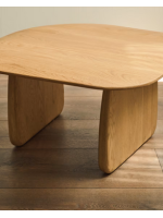 FRIDA 71x70 coffee table in solid natural oak wood