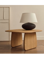 FRIDA 71x70 coffee table in solid natural oak wood