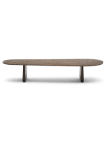 CORTON tavolino 147x65 in legno massello di rovere finitura scura