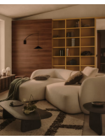 LEDRA tavolino 147x65 in legno massello di rovere finitura nera