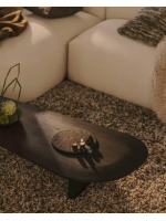 LEDRA 147x65 Couchtisch aus massives Eichenholz in Schwarz Finish