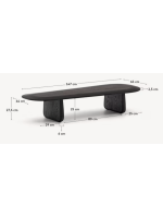 LEDRA 147x65 Couchtisch aus massives Eichenholz in Schwarz Finish