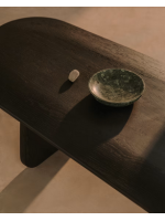 LEDRA Table basse 147x65 en bois de chêne massif finition noire