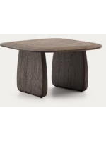 ANORA Table basse 71x70 en bois de chêne massif finition foncée