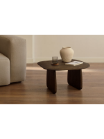 ANORA tavolino 71x70 in legno massello di rovere finitura scura