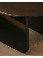 SAHARA 71x70 Couchtisch aus massives Eichenholz in Schwarz Finish