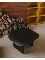 SAHARA 71x70 Couchtisch aus massives Eichenholz in Schwarz Finish