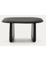 SAHARA Table basse 71x70 en bois de chêne massif finition noire