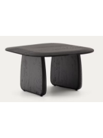 SAHARA Table basse 71x70 en bois de chêne massif finition noire