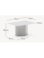 GLEM Couchtisch aus hellgrau Metall im Wohndesign