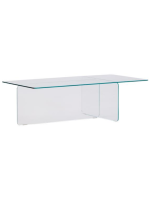 BUSSOLA tavolino 120x60 cm in vetro temperato trasparente