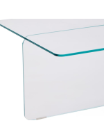 BUSSOLA tavolino 120x60 cm in vetro temperato trasparente