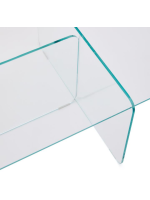 BUSSOLA tavolino 120x60 cm in vetro temperato trasparente