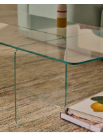 BUSSOLA 120x60 cm transparenter Couchtisch aus gehärtetem Glas