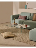 BUSSOLA 120x60 cm transparenter Couchtisch aus gehärtetem Glas