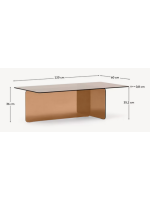 PREMIER tavolino 120x60 cm in vetro temperato marrone